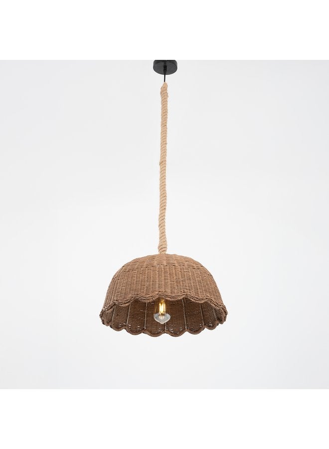 تبس هوم لمب نجفة TBS باللون بيج مصنوعة من بامبو لإضاءة المنزل والديكور - Image 1